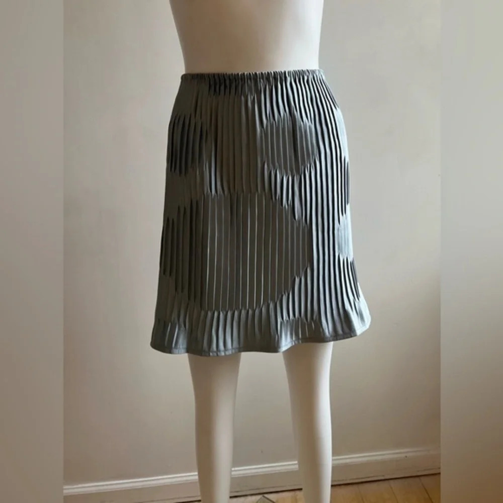 Pleated Mini Skirt in Light Gray